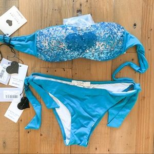NWT Italian Twinset Bikini Teal Size 32